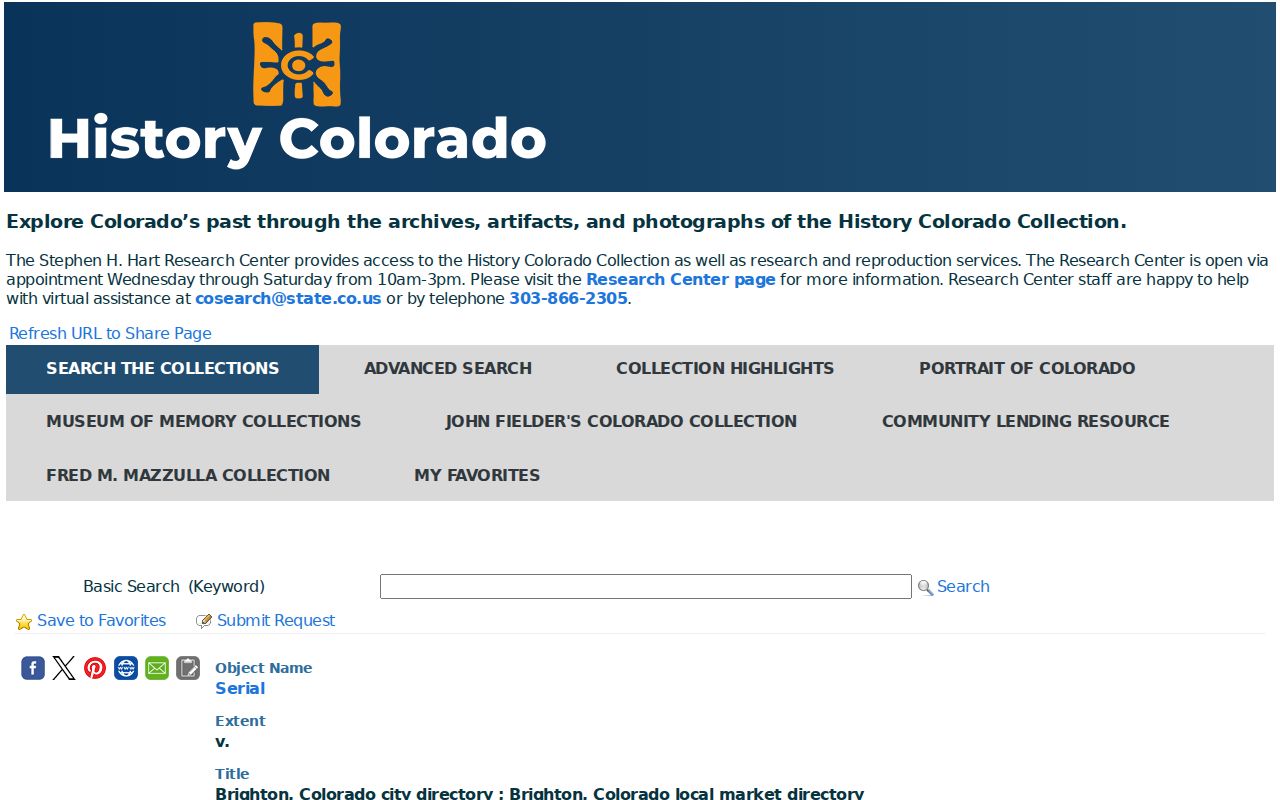 Adams County previous residents History Colorado Brighton directory record