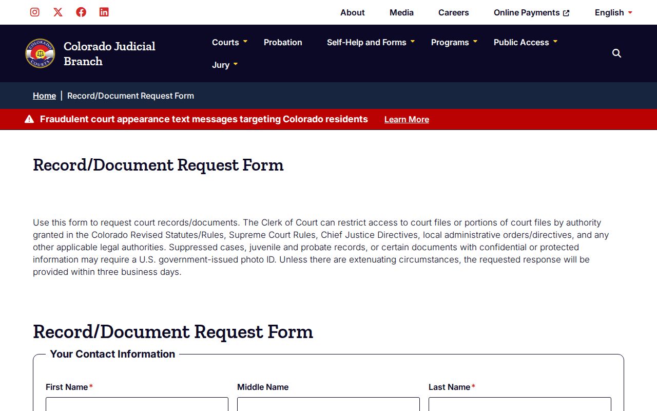Adams County resident lookup court records request form